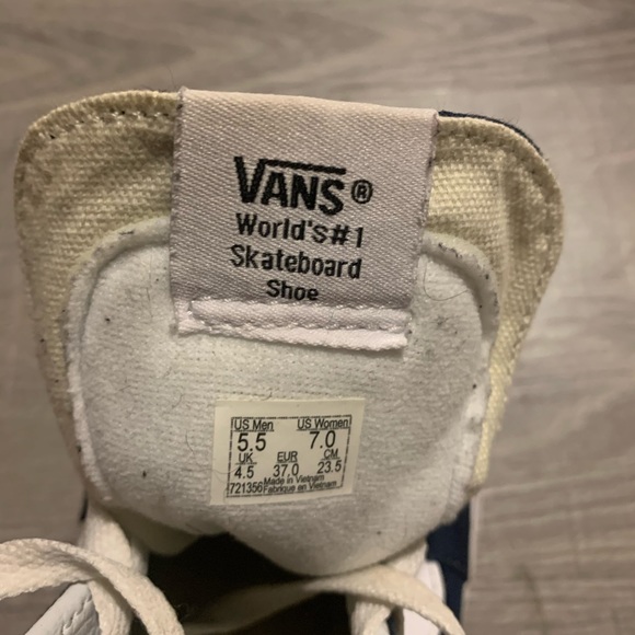 Blue And White Suede Vans Hi Tops - Picture 9 of 9